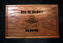 Load image into Gallery viewer, Face Grain Cutting Boards 11”X14”  w/ and without Etching w/ Rub Me Down Logo.
